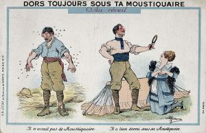 L0025252 The benefit of sleeping under a mosquito net.